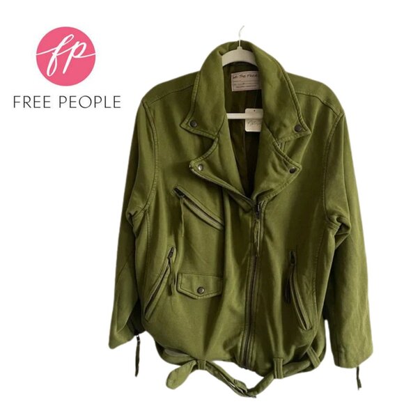 NWT NEW Free People Rebel Rebel Knit Moto Biker Motorcycle Style Jacket - Picture 2 of 9